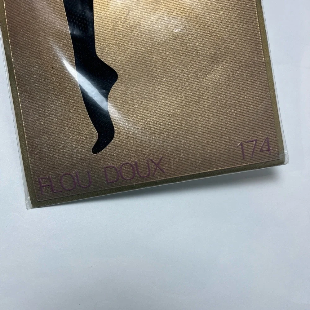 Fogal Size Large Flou Doux 174 Pantyhose Fine Fishnet Sheer Noir Black NWT‎